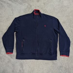 Polo Ralph Lauren Track Jacket Adult 2XL Blue Performance Cotton Pony Full Zip